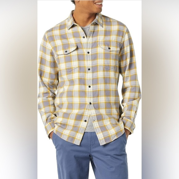 Amazon Essentials Other - 0312 - AMAZON ESSENTIALS Men’s XL Slim-Fit Long-Sleeve Two-Pocket Flannel Shirt